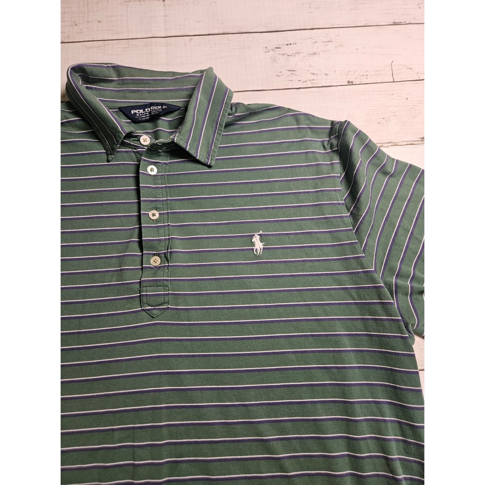 Polo Golf Ralph Lauren Mens XL Pima Cotton Striped Polo Shirt Green Purple